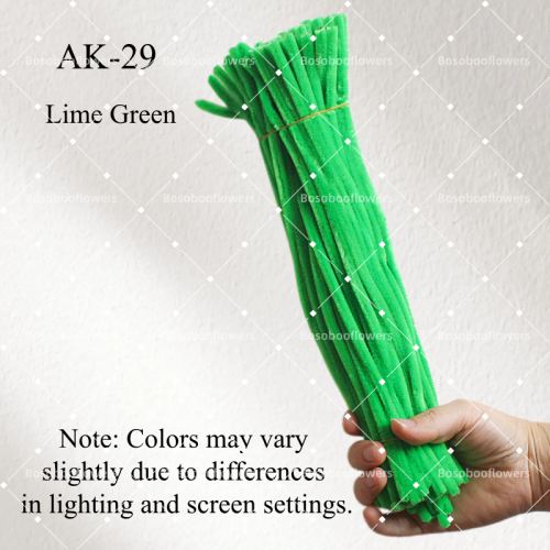 AK-29 Lime Green Pipe Cleaners Chenille Stems Fuzzy Stick Twisting Stick DIY Art Craft Supplies Bending Wires for Kids School Education Adults Floral Arrangement