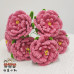 6 PCS * Handmade Pipe Cleaner Peony Flower Green Leaves Artificial Simulation Flower Indoor Home Desktop Party Wedding Decor