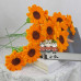 20 PCS * Handmade Pipe Cleaner Sunflower Green Leaves Artificial Simulation Flower Indoor Home Desktop Party Wedding Decor