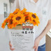 20 PCS * Handmade Pipe Cleaner Sunflower Green Leaves Artificial Simulation Flower Indoor Home Desktop Party Wedding Decor
