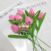 20 PCS * Handmade Pipe Cleaner Tulip Flower Bud Green Leaves Artificial Simulation Flower Indoor Home Desktop Party Wedding Decor