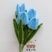 20 PCS * Handmade Pipe Cleaner Tulip Flower Bud Green Leaves Artificial Simulation Flower Indoor Home Desktop Party Wedding Decor