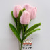 20 PCS * Handmade Pipe Cleaner Tulip Flower Bud Green Leaves Artificial Simulation Flower Indoor Home Desktop Party Wedding Decor