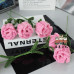 20 PCS * Handmade Pipe Cleaner Rose Flower Green Leaves Artificial Simulation Flower Indoor Home Desktop Party Wedding Decor