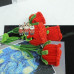 20 PCS * Handmade Pipe Cleaner Rose Flower Green Leaves Artificial Simulation Flower Indoor Home Desktop Party Wedding Decor