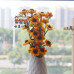 30 PCS * Handmade Pipe Cleaner Golden 6 Daisy Flowers Artificial Simulation Flower Indoor Home Desktop Party Wedding Decor