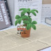 2PCS  * Handmade Pipe Cleaner Green Money Tree Potted Plant Artificial Simulation Indoor Home Desktop Party Wedding Decor
