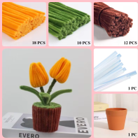 40 PCS * Pipe Cleaner Chenille Stems Handmade Golden Tulip Flowers Potted Plant Making Kit DIY Art Flower Bouquet Craft Set 40 PCS * Pipe Cleaner Chenille Stems Handmade Golden Tulip Flowers Potted Plant Making Kit DIY Art Flower Bouquet Craft Set