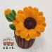 2 PCS * Handmade Pipe Cleaner Golden Sunflowers Green Leaves Potted Plant Artificial Simulation Flowers Indoor Home Desktop Party Wedding Decor