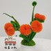4PCS * Handmade Pipe Cleaner 6 Persimmons &amp; Green Leaves Potted Plant Artificial Simulation Flowers Indoor Home Desktop Party Wedding Decor