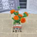 4PCS * Handmade Pipe Cleaner 6 Persimmons &amp; Green Leaves Potted Plant Artificial Simulation Flowers Indoor Home Desktop Party Wedding Decor