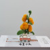 4PCS * Handmade Pipe Cleaner 5 Persimmons &amp; Green Leaves Potted Plant Artificial Simulation Flowers Indoor Home Desktop Party Wedding Decor