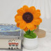 4 PCS * Handmade Pipe Cleaner Golden Sunflower Green Leaves Potted Plant Artificial Simulation Flowers Indoor Home Desktop Party Wedding Decor