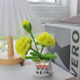 4PCS * Handmade Pipe Cleaner Gradient Color Rose Flower Green Leaves Potted Plant Artificial Simulation Flowers Indoor Home Desktop Party Wedding Decor
