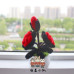 4PCS * Handmade Pipe Cleaner Gradient Color Rose Flower Green Leaves Potted Plant Artificial Simulation Flowers Indoor Home Desktop Party Wedding Decor