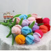 10 PCS * Handmade Pipe Cleaner Fat Tulip Flower Green Leaves Artificial Simulation Flower Indoor Home Desktop Party Wedding Decor