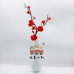10 PCS * Handmade Pipe Cleaner Red Plum Blossom Artificial Simulation Flower Indoor Home Desktop Party Wedding Decor