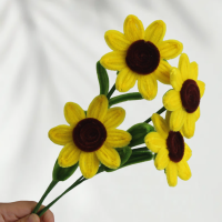 20 PCS * Handmade Pipe Cleaner Yolk Sunflower Green Leaves Artificial Simulation Flower Indoor Home Desktop Party Wedding Decor 20 PCS * Handmade Pipe Cleaner Yolk Sunflower Green Leaves Artificial Simulation Flower Indoor Home Desktop Party Wedding Decor