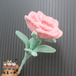 2 PCS * Handmade Pipe Cleaner Rose Flower Green Leaves Artificial Simulation Flower Indoor Home Desktop Party Wedding Decor