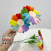 20 PCS * Handmade Pipe Cleaner Multicolor Sunflower Green Leaves Artificial Simulation Flower Indoor Home Desktop Party Wedding Decor