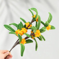 10 PCS * Handmade Pipe Cleaner Osmanthus Flower Green Leaves Artificial Simulation Flower Indoor Home Desktop Party Wedding Decor 10 PCS * Handmade Pipe Cleaner Osmanthus Flower Green Leaves Artificial Simulation Flower Indoor Home Desktop Party Wedding Decor