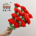 15 PCS  * Handmade Pipe Cleaner Carnation Flower Green Leaves Artificial Simulation Flower Indoor Home Desktop Party Wedding Decor