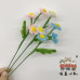 30 PCS * Handmade Pipe Cleaner Daisy Flower Green Leaves Artificial Simulation Flower Indoor Home Desktop Party Wedding Decor