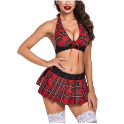 Sexy Women School Girl Uniform Outfit Fancy Dress Lingerie Cosplay Costume Party