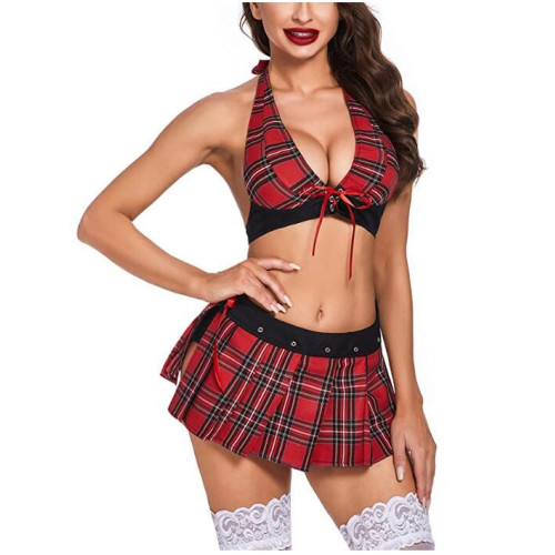Sexy Women School Girl Uniform Outfit Fancy Dress Lingerie Cosplay Costume Party