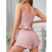 Women's Sexy Lingerie Sling + Short Pants Set Pink Sleepwear Night Sleeping Dress