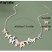 Women's Butterfly Necklace and Earrings Multicolour Wedding Jewelry Luxury Crystal Pearl Necklace /Earrings Ladies Jewelry Sets - 794677171940