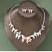 Women's Butterfly Necklace and Earrings Multicolour Wedding Jewelry Luxury Crystal Pearl Necklace /Earrings Ladies Jewelry Sets - 794677171940