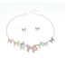 Women's Butterfly Necklace and Earrings Multicolour Wedding Jewelry Luxury Crystal Pearl Necklace /Earrings Ladies Jewelry Sets - 794677171940