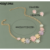 Women's Flower Necklace and Earrings Multicolour Wedding Jewelry Luxury Crystal Pearl Necklace /Earrings Ladies Jewelry Sets - 794677171941