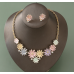 Women's Flower Necklace and Earrings Multicolour Wedding Jewelry Luxury Crystal Pearl Necklace /Earrings Ladies Jewelry Sets - 794677171941