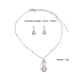 Women's Silver Color Fashion Wedding Jewelry Luxury Crystal Pearl Necklace/Earrings/Bracelet Ladies Jewelry Sets for Bridal - 794677171980