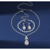 Women's Silver Color Fashion Wedding Jewelry Luxury Crystal Pearl Necklace/Earrings/Bracelet Ladies Jewelry Sets for Bridal - 794677171980