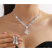 Women's White Color Fashion Wedding Jewelry Luxury Crystal Pearl Necklace/EarringsLadies Jewelry Sets for Bridal - 794677171947