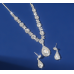 Women's White Color Fashion Wedding Jewelry Luxury Crystal Pearl Necklace/EarringsLadies Jewelry Sets for Bridal - 794677171947