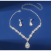 Women's White Color Fashion Wedding Jewelry Luxury Crystal Pearl Necklace/EarringsLadies Jewelry Sets for Bridal - 794677171947