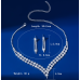Women's Silver Fashion Wedding Jewelry Luxury Crystal Pearl Necklace/Earrings Ladies Jewelry Sets for Bridal - 794677171950