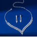 Women's Silver Fashion Wedding Jewelry Luxury Crystal Pearl Necklace/Earrings Ladies Jewelry Sets for Bridal - 794677171950