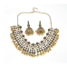 Women's Bohemia Necklace and Earrings Gold Wedding Jewelrel Necklace /Earrings Ladies Jewelry Sets - 794677171942