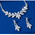 Women's Silver Fashion Wedding Jewelry Luxury Crystal Pearl Necklace/Earrings Ladies Jewelry Sets for Bridal - 794677171951
