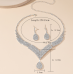 Women's Silver Fashion Wedding Jewelry Luxury Crystal Pearl Necklace/Earrings Ladies Jewelry Sets for Bridal - 794677171952