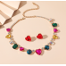 Women's colorful Fashion Wedding Jewelry Luxury Crystal Pearl Necklace/Earrings Ladies Jewelry Sets for Bridal - 794677171953
