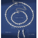 Women's Silver Fashion Wedding Jewelry Luxury Crystal Pearl Necklace/Earrings Ladies Jewelry Sets for Bridal - 794677171973