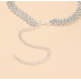 Women's Silver Color Fashion Wedding Jewelry Luxury Crystal Pearl Necklace/Earrings/Bracelet Ladies Jewelry Sets for Bridal - 794677171975