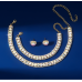 Women's Gold Color Fashion Wedding Jewelry Luxury Crystal Pearl Necklace/Earrings/Bracelet Ladies Jewelry Sets for Bridal - 794677171977