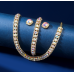 Women's Gold Color Fashion Wedding Jewelry Luxury Crystal Pearl Necklace/Earrings/Bracelet Ladies Jewelry Sets for Bridal - 794677171977